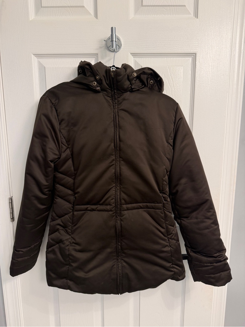 Moncler Brown Down Hooded Puffer Jacket